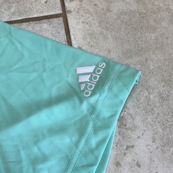 Adidas Mens XL Mint Green Striped Polo Golf Shirt - Picture 3 of 6